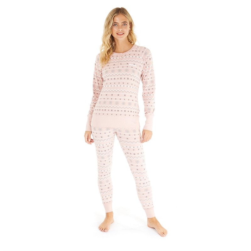Bench Dame Soffi Loungewear Set Stoflig Rosa Fairisle - Billede 4