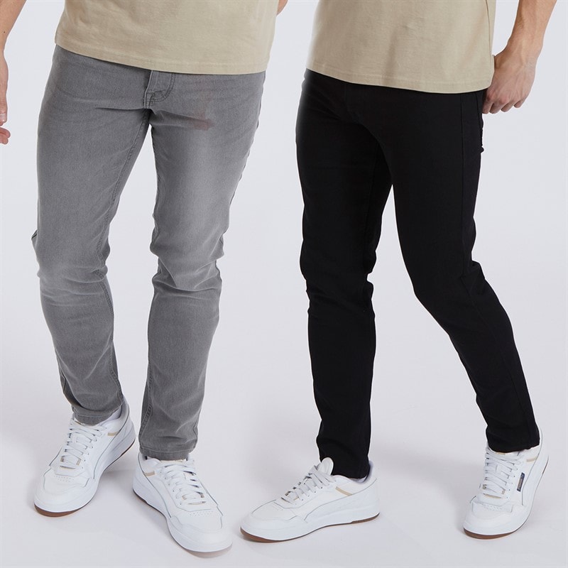 Bench Herre Eddie To-pak Slim Fit Jeans Sort/Mellemgrå - Billede 1