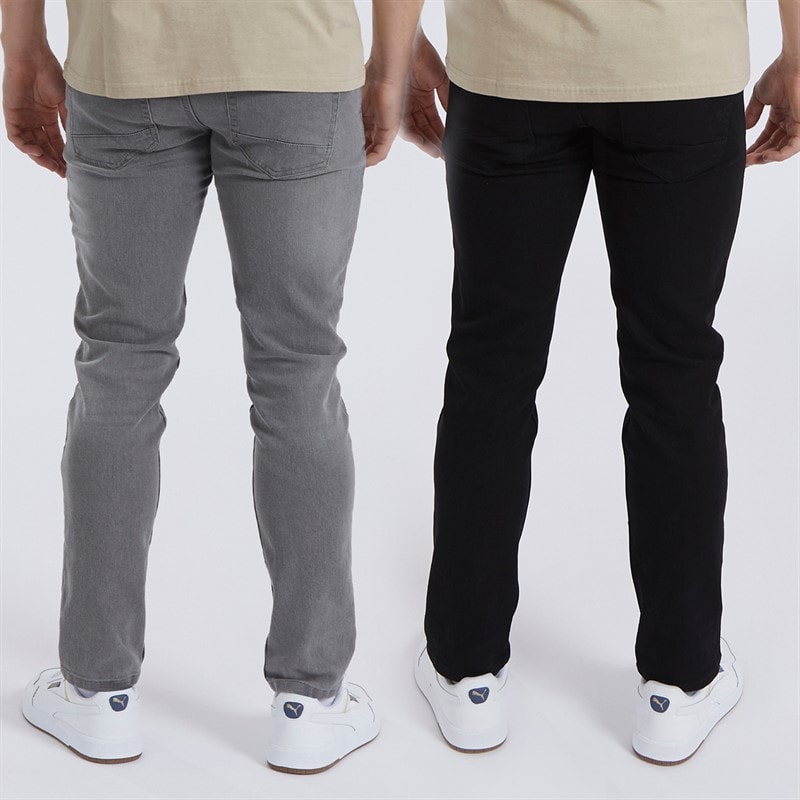 Bench Herre Eddie To-pak Slim Fit Jeans Sort/Mellemgrå - Billede 2