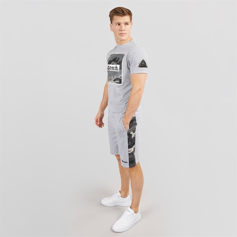 Bench Herre Sanlo T-shirt og shorts sæt Grey Marl - Billede 4