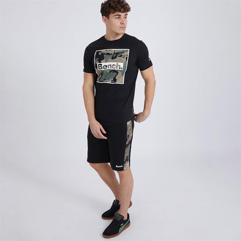 Bench Herre Sanlo T-shirt og Shorts Sæt Sort
