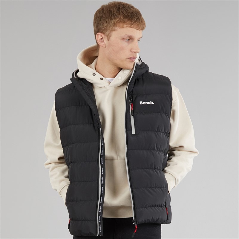 Bench Mænd Galban Hættepuffer Vest Sort - Billede 1