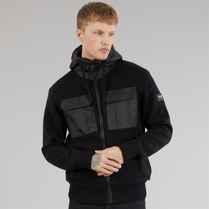 Bench Herre Strikket Hoodie Sort - Billede 3