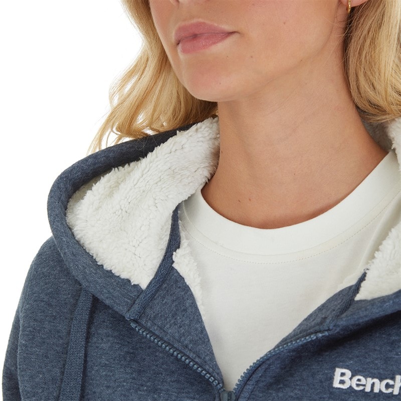 Bench Dame Mintz Teddyforet Zip-gennem Trøje Marine Melange - Billede 3