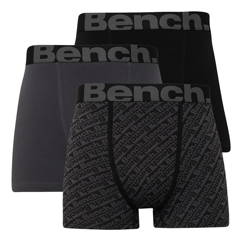 Bench Herre Vildar 3-pak Boxershorts Sort AOP/Sort/Mørkegrå - Billede 1