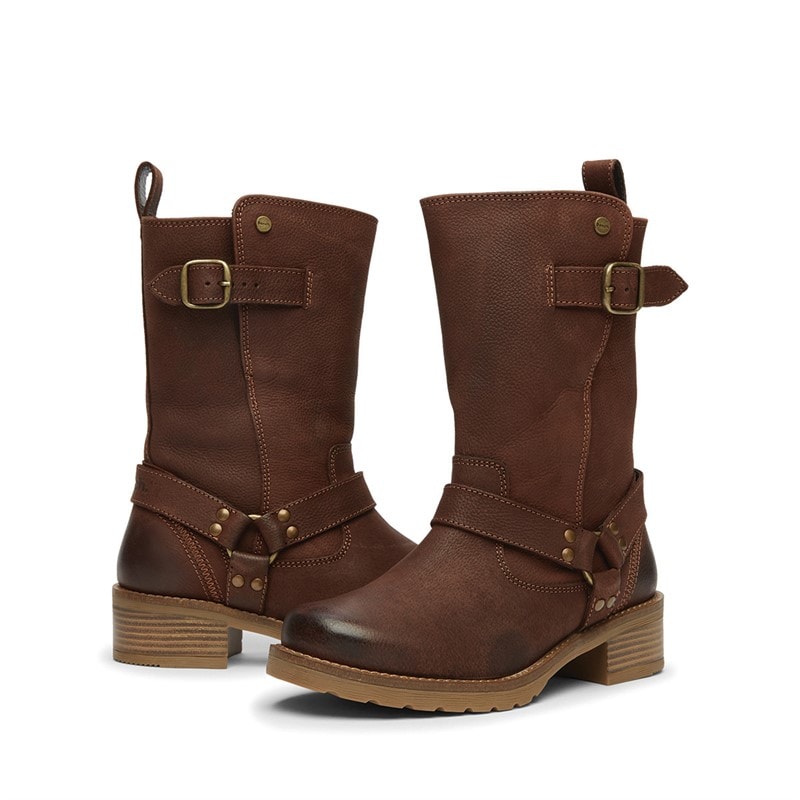 Bench Dame Wardour Spænde-Biker Støvler Brun - Billede 5