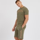 Bench Herre Gowsen T-shirt og Shorts Sæt Khaki Grøn
