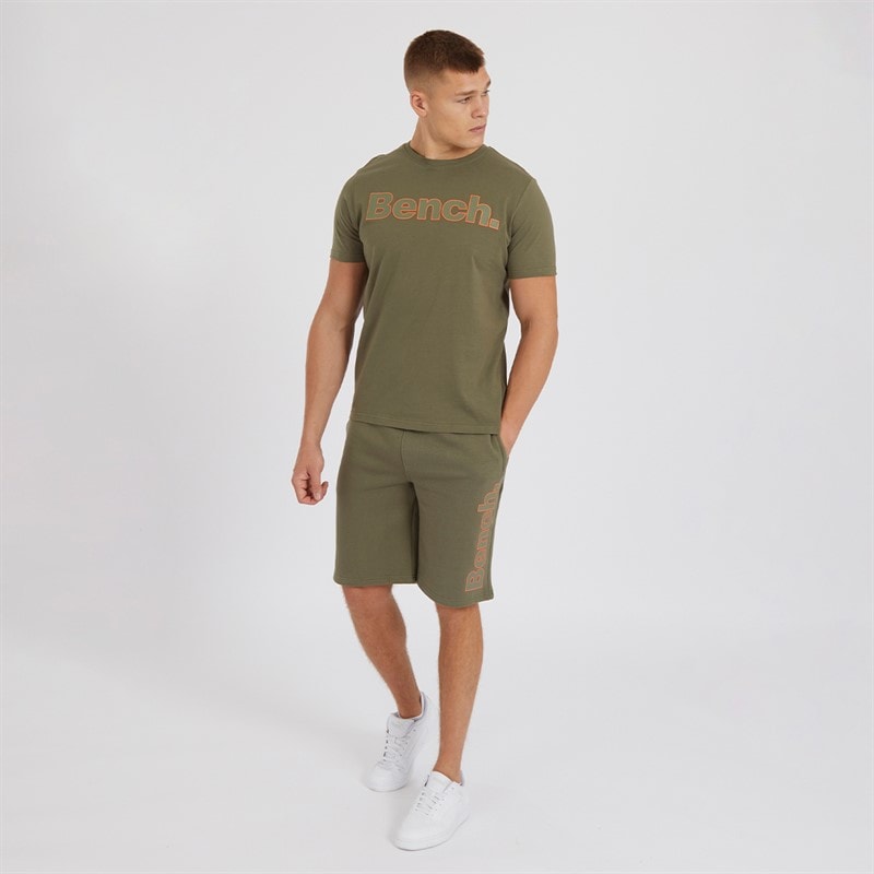 Bench Herre Gowsen T-shirt og Shorts Sæt Khaki Grøn - Billede 3