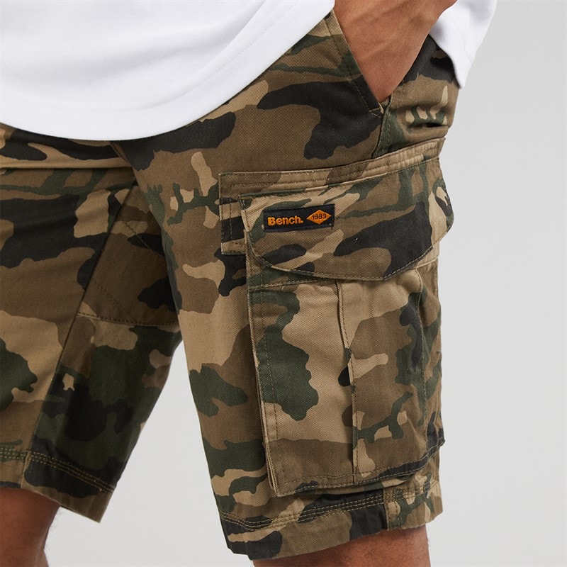 Bench Herre Noahs Cargo Shorts Khaki Camo - Billede 3