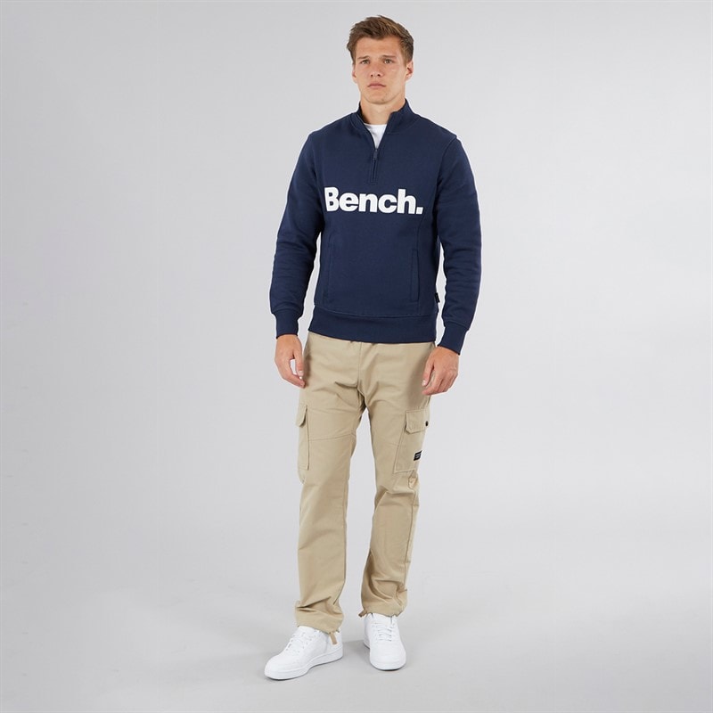 Bench Herre Plinth Spots 1/4 Zip Funnel Neck Sweatshirt Navy - Billede 3