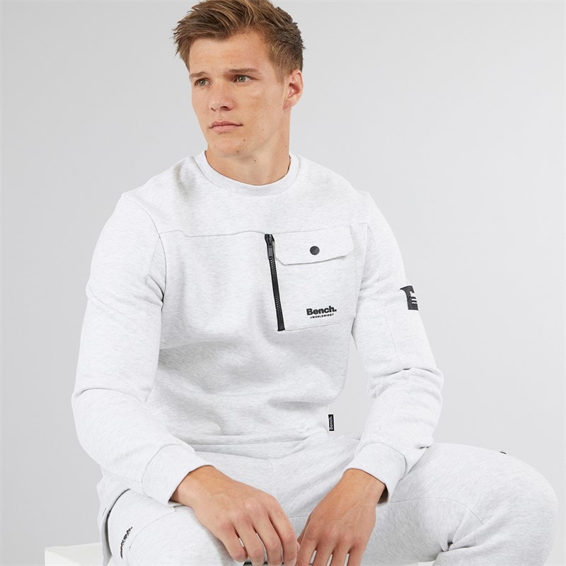 Bench Herre Rissio Utility Sweatshirt Lysegråmeleret - Billede 1