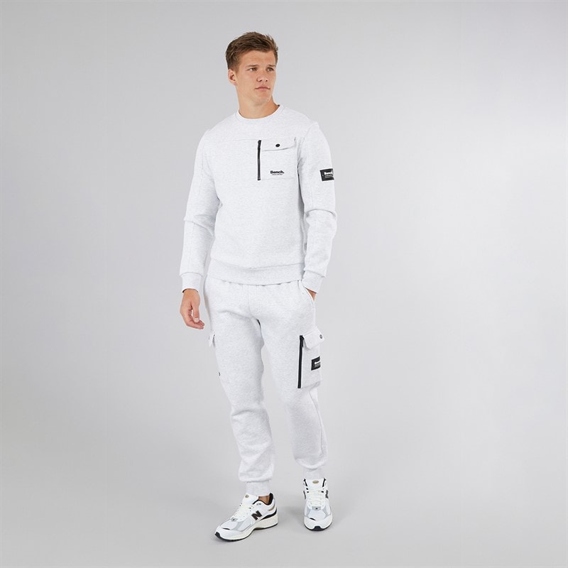 Bench Herre Rissio Utility Sweatshirt Lysegråmeleret - Billede 3