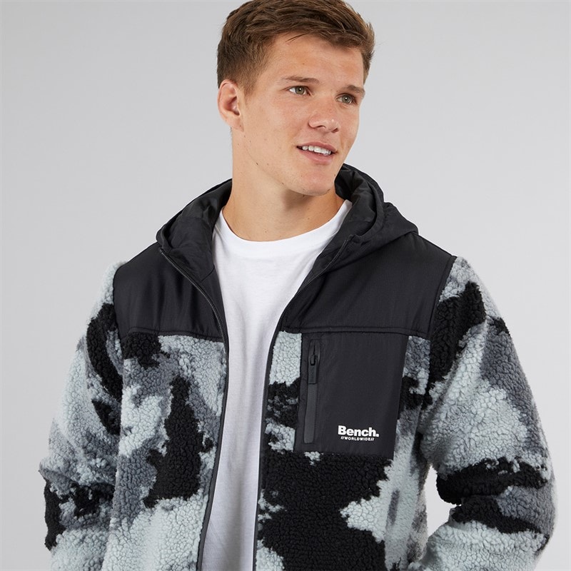 Bench Herre Sableo Fleece Hættetrøje Sort Camo - Billede 3