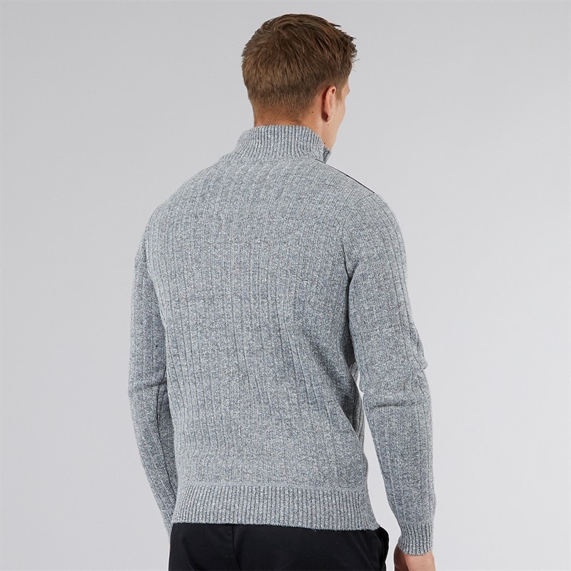 Bench Herre Verto 1 / 4 Zip Funnel Neck Jumper Lys Grå Melering - Billede 2