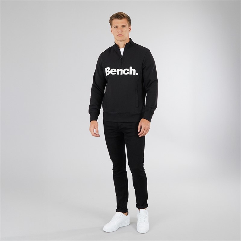 Bench Herre Plinth Spots 1/4 Zip Funnel Neck Sweatshirt Sort - Billede 4