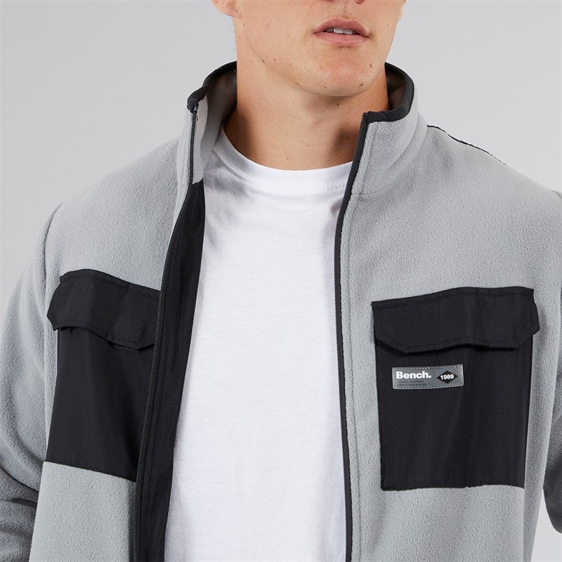 Bench Herre Anders Funnel Neck Fleece Circular Grå - Billede 3