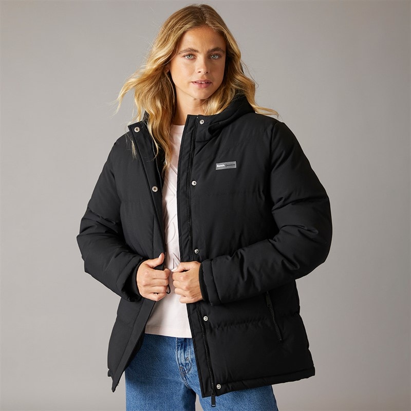 Bench Dame Fina Mellem Lang Puffer Jakke Sort