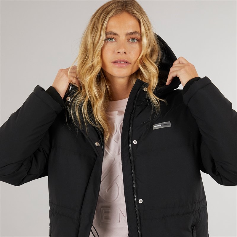 Bench Dame Fina Mellem Lang Puffer Jakke Sort - Billede 3