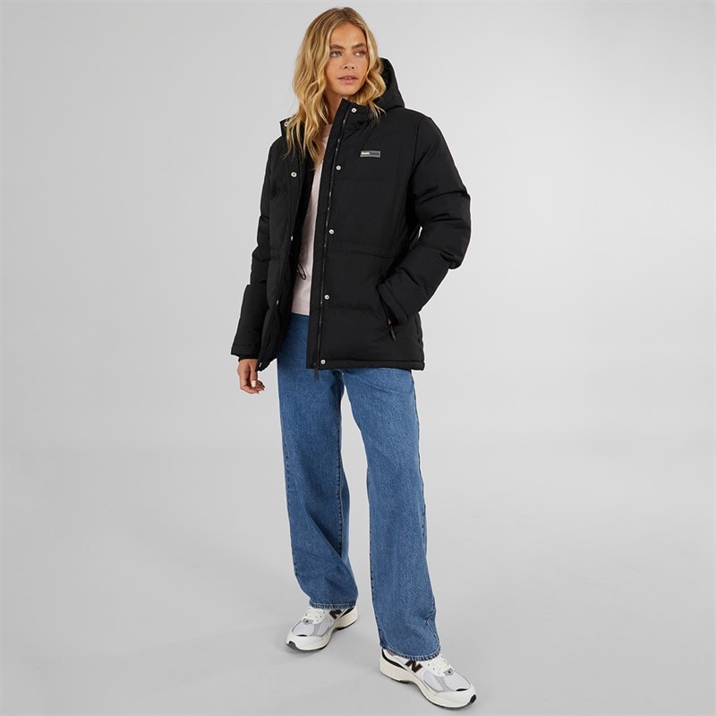 Bench Dame Fina Mellem Lang Puffer Jakke Sort - Billede 4