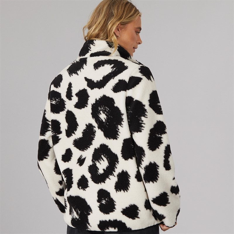 Bench Dame Gorla Borg Fleece Vinter Hvid / Sort Leopard - Billede 2
