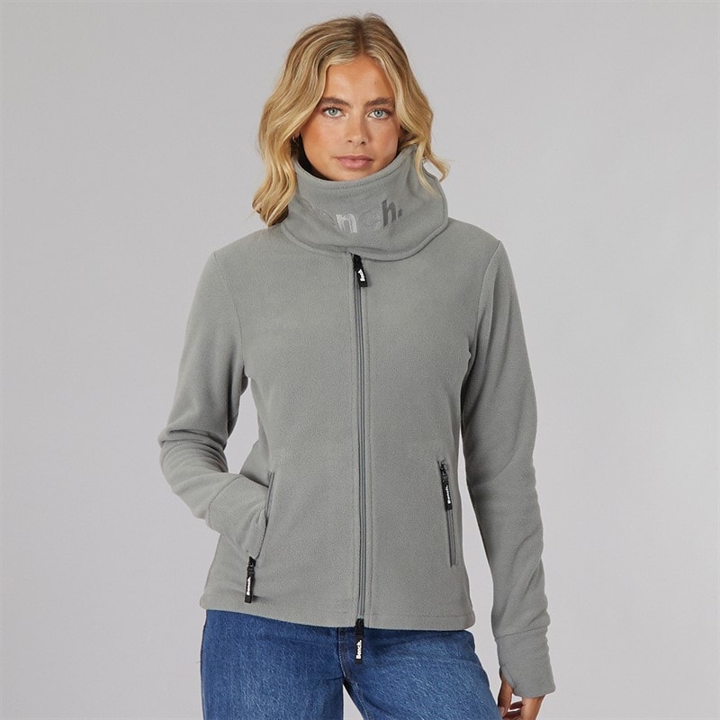Bench Dame Funnel Microfleece Track Top Grafit Grå
