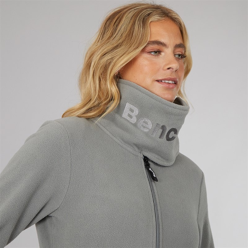 Bench Dame Funnel Microfleece Track Top Grafit Grå - Billede 3