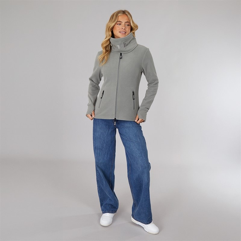 Bench Dame Funnel Microfleece Track Top Grafit Grå - Billede 4