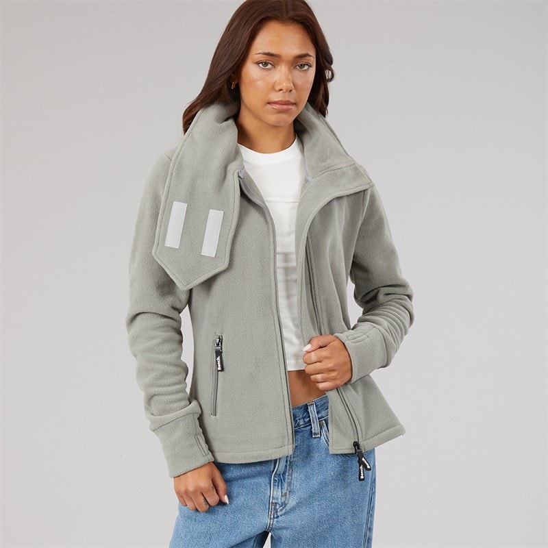 Bench Dame Funnel Microfleece Track Top Grafit Grå - Billede 5