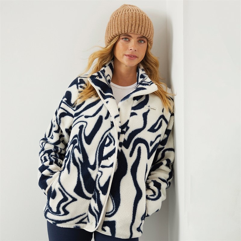 Bench Dame Gorla Borg Fleece Vinter Hvid/Navy Hvirvel - Billede 1
