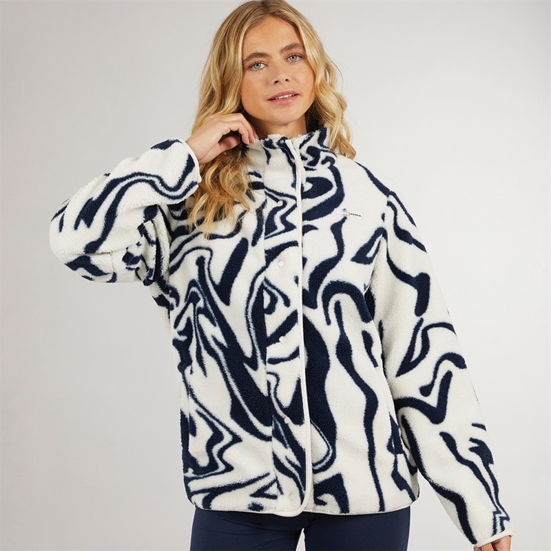 Bench Dame Gorla Borg Fleece Vinter Hvid/Navy Hvirvel - Billede 3