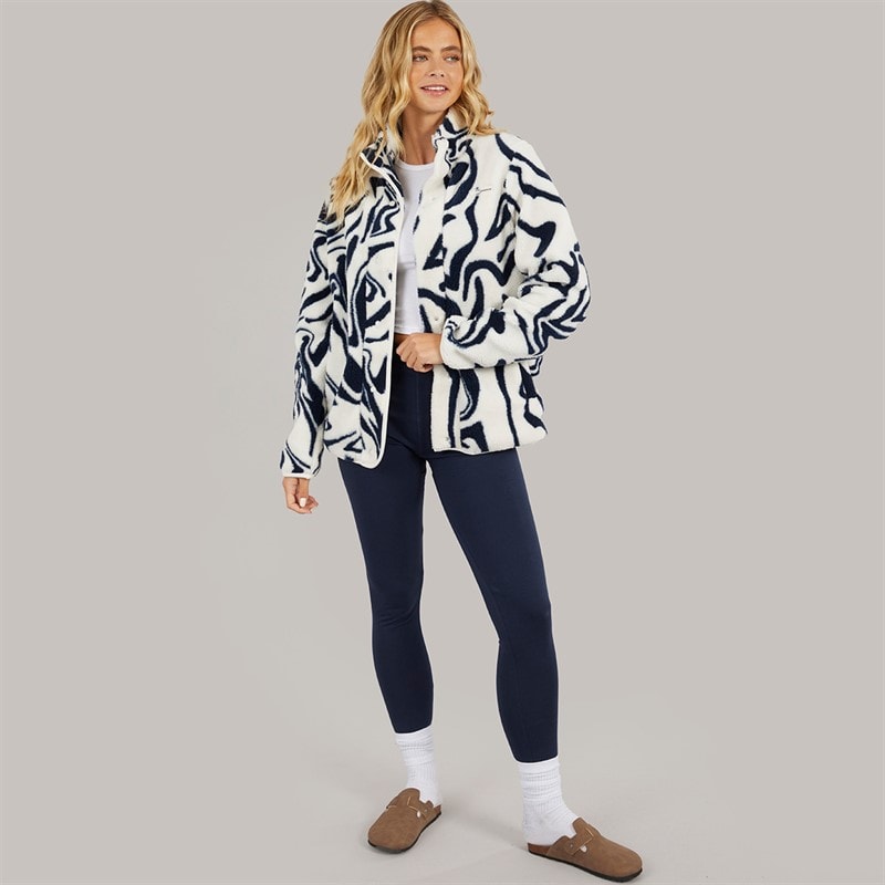 Bench Dame Gorla Borg Fleece Vinter Hvid/Navy Hvirvel - Billede 4