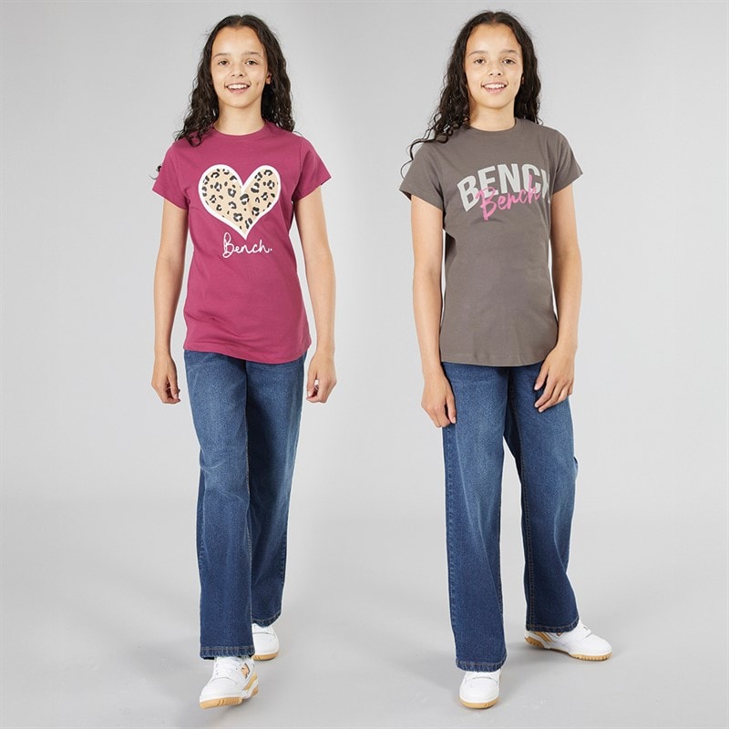 Bench Piger Olina To Pakke T-shirts Bær/Kul - Billede 3
