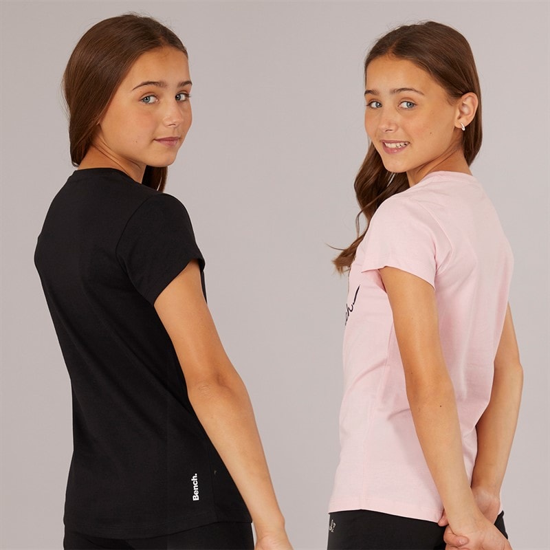 Bench Piger Heartli To Pakke T-Shirts Lyserød / Sort - Billede 2
