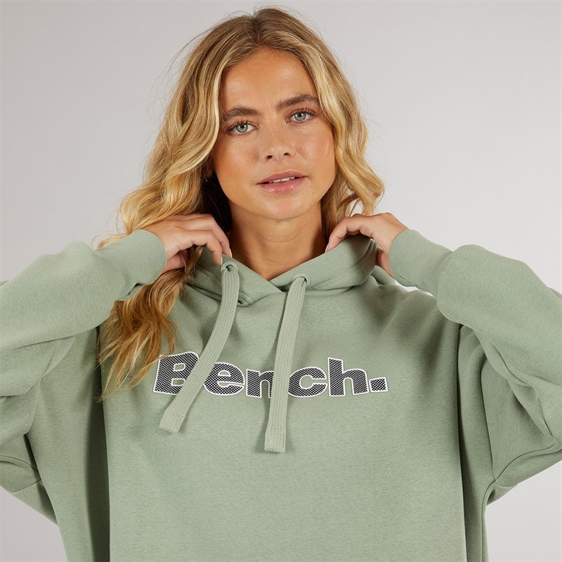 Bench Dame Dayla Oversized Hættetrøje Mørk Salvie Grøn - Billede 3