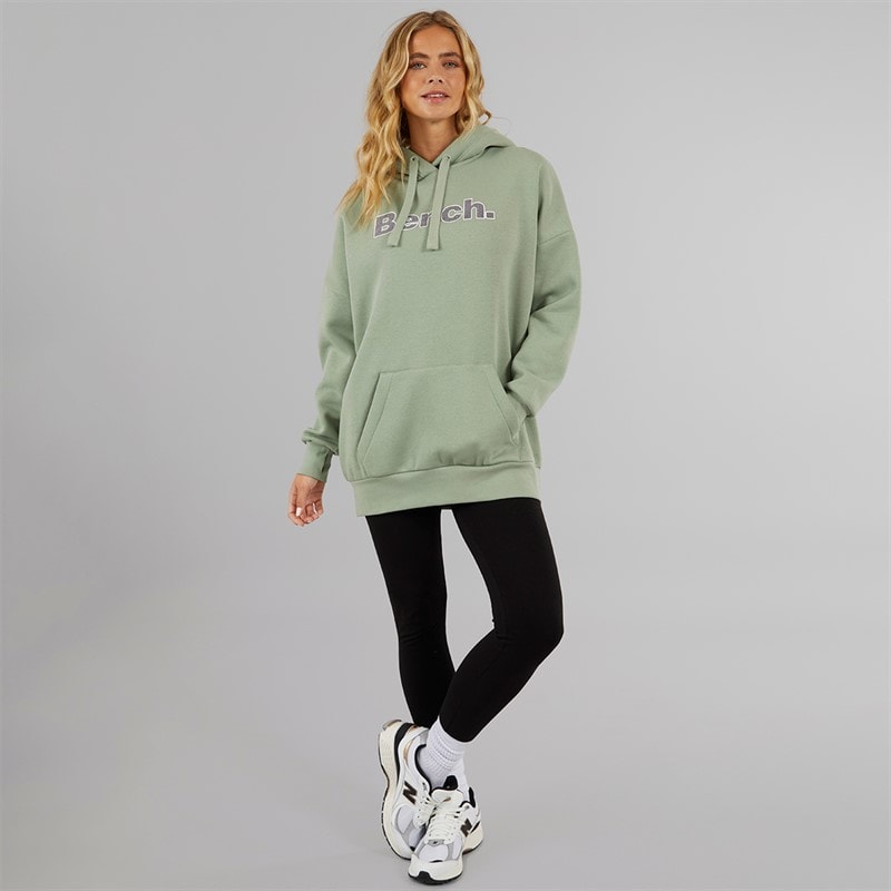 Bench Dame Dayla Oversized Hættetrøje Mørk Salvie Grøn - Billede 4