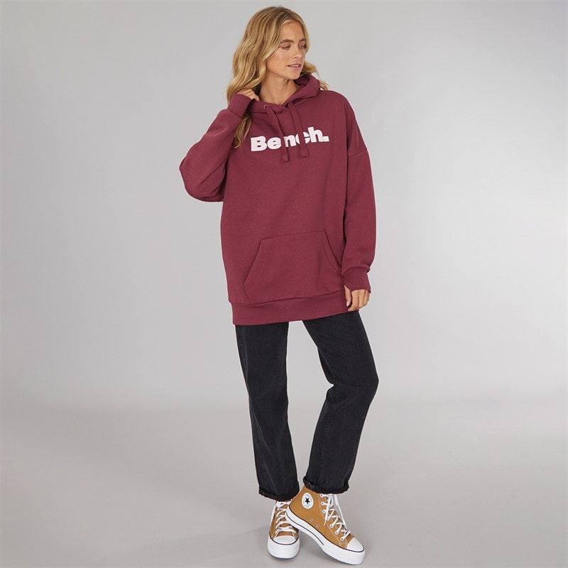 Bench Dame Dayla Oversized Hættetrøje Burgundy - Billede 4