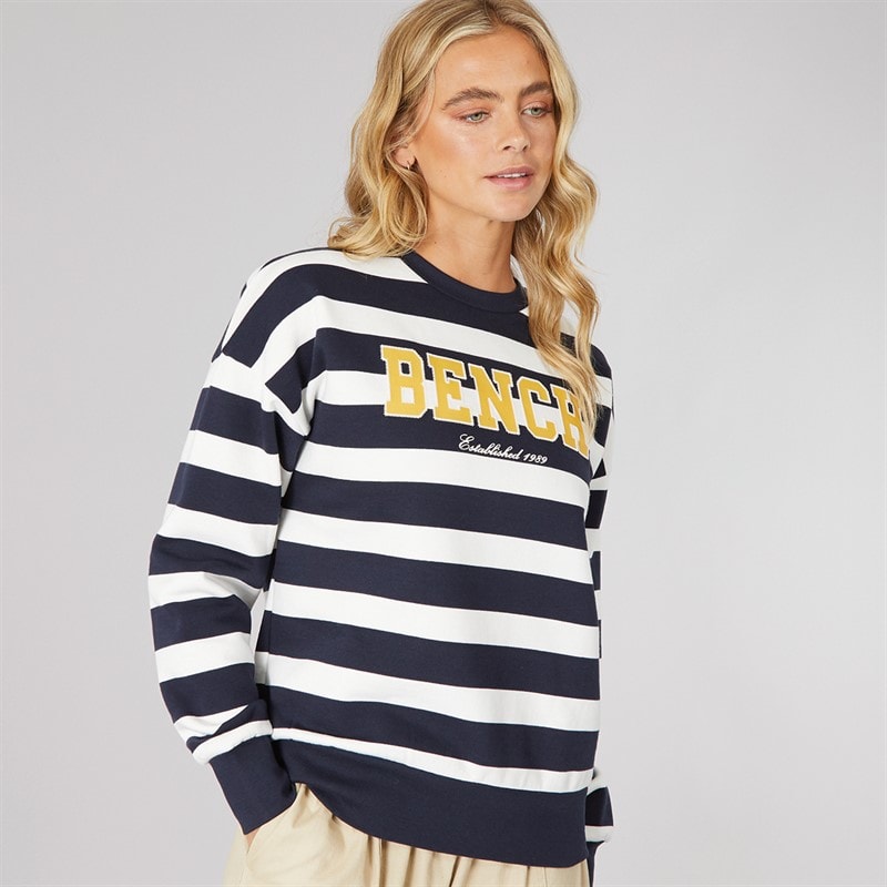 Bench Dame Jaye Sweatshirt Navy Vinter Hvid - Billede 1