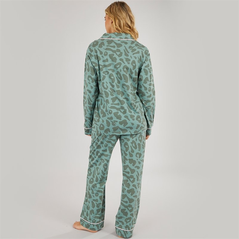 Bench Dame Korda Pyjamas Mørk Salvie Leopard - Billede 2