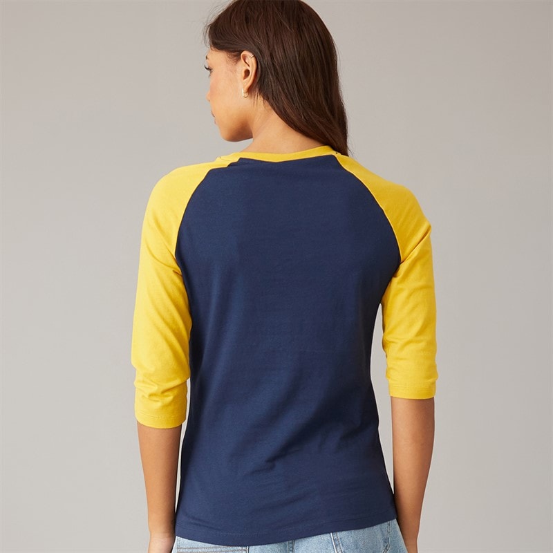 Bench Dame Morr 3/4 Ærme T-shirt Navy / Sennep - Billede 2