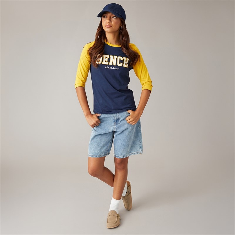 Bench Dame Morr 3/4 Ærme T-shirt Navy / Sennep - Billede 3