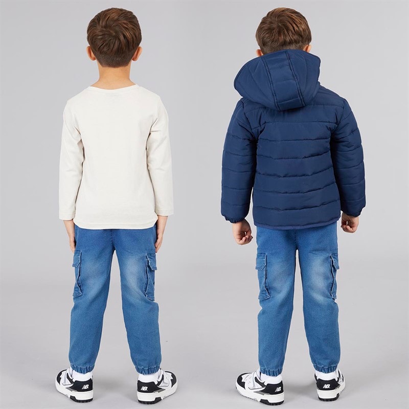 Bench Drenge vinterjakke t-shirt og jeans sæt Blå - Billede 2