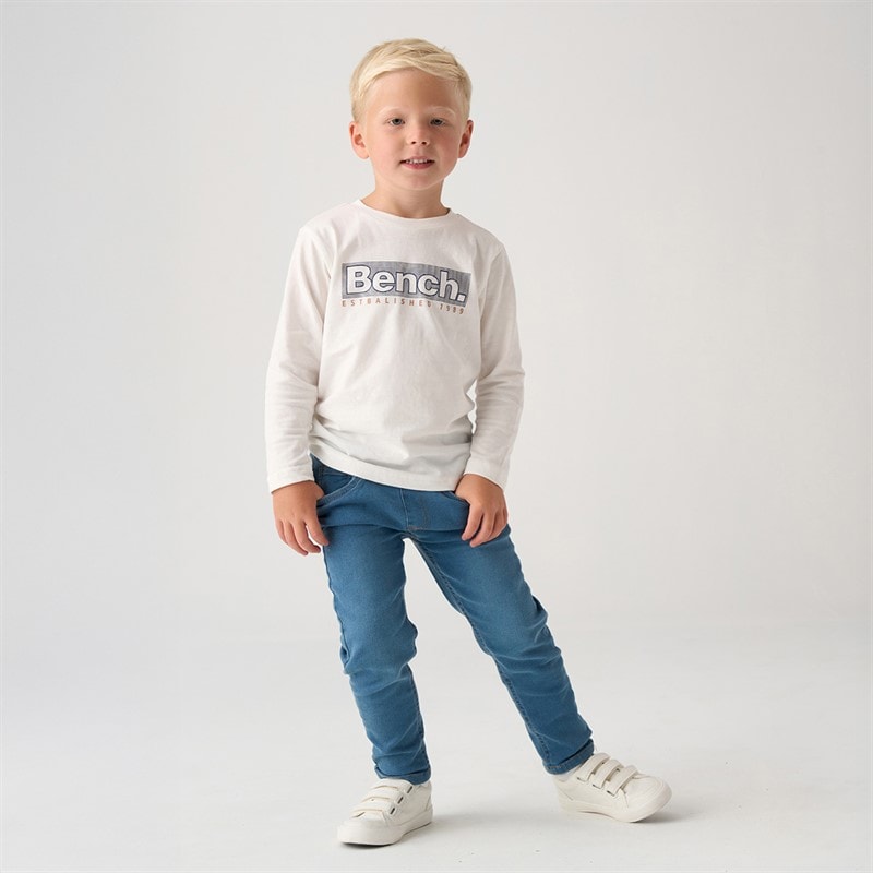 Bench Drenge Bonded Skjorte T-shirt Og Jeans Sæt Navy - Billede 3
