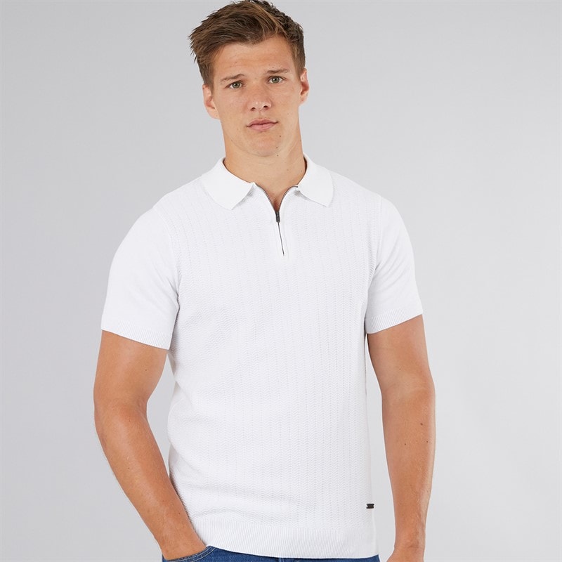 Bench Herre Brescia Strikket Polo Hvid