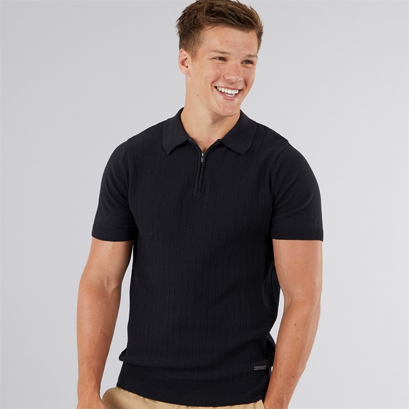 Bench Herre Brescia Strikket Polo Sort