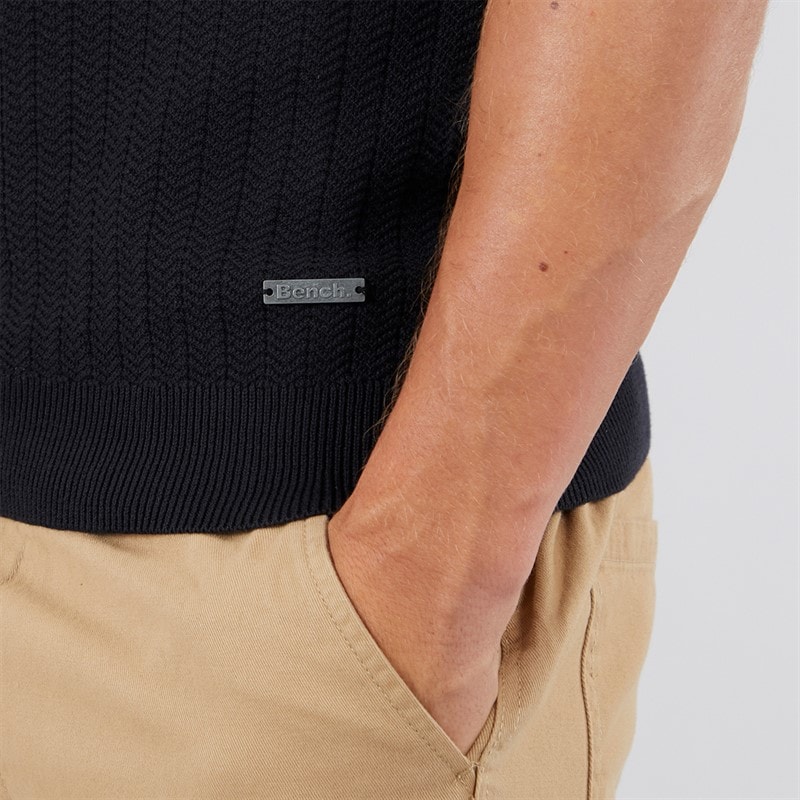 Bench Herre Brescia Strikket Polo Sort - Billede 3