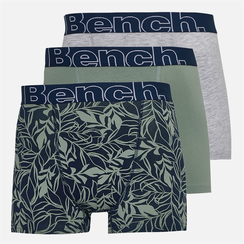 Bench Herre 3-pak Bokser Navy Aop/Sage Green/Grey Marl - Billede 1