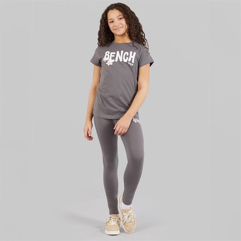 Bench Piger Wibsy T shirt Og Leggings Sæt Charcoal - Billede 3