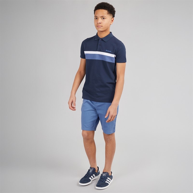 Bench Drenge Litras Polo Skjorte Og Shorts Sæt Navy/Mid Blue - Billede 4