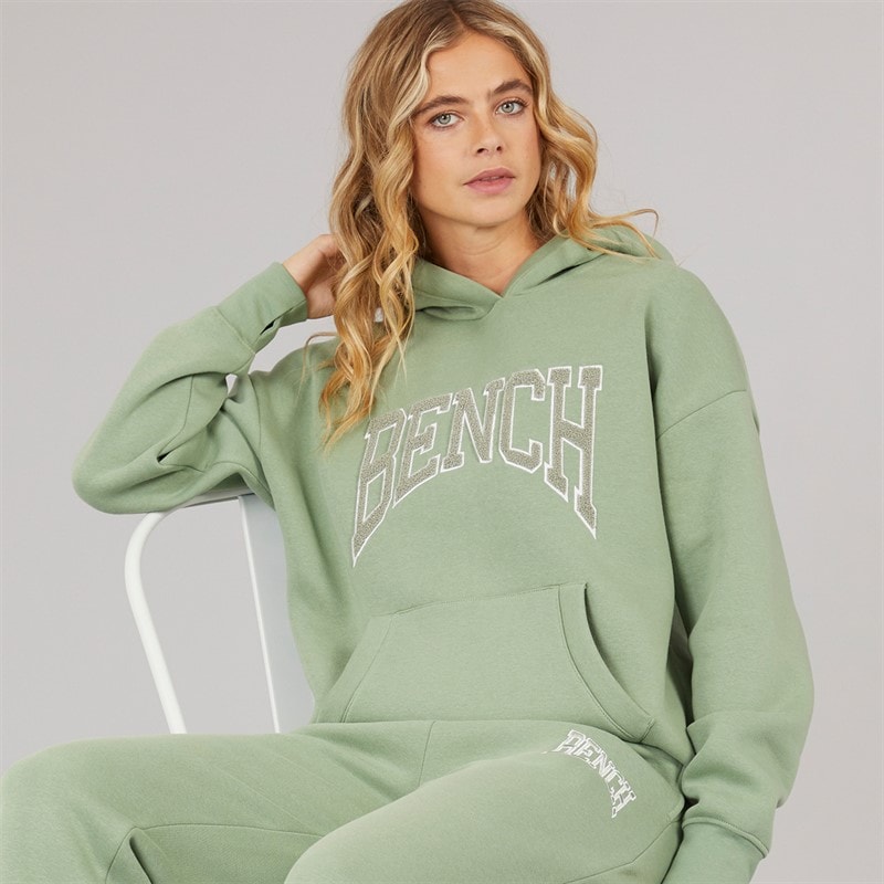 Bench Dame Riddy Oversized Hættetrøje Sage Green - Billede 1