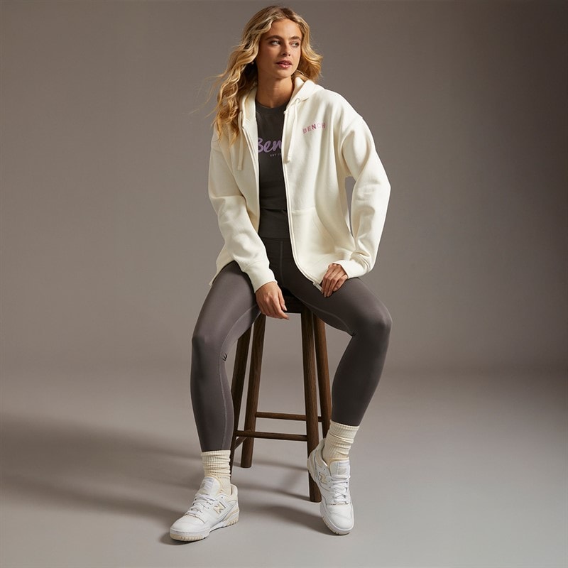 Bench Dame Catryn Hættetrøje Winter White - Billede 4